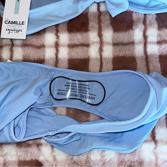 NWT Swimsuits for All Light Blue Ribbed Bikini Top (XL) and Bottom (1XL) - Picture 5 of 5